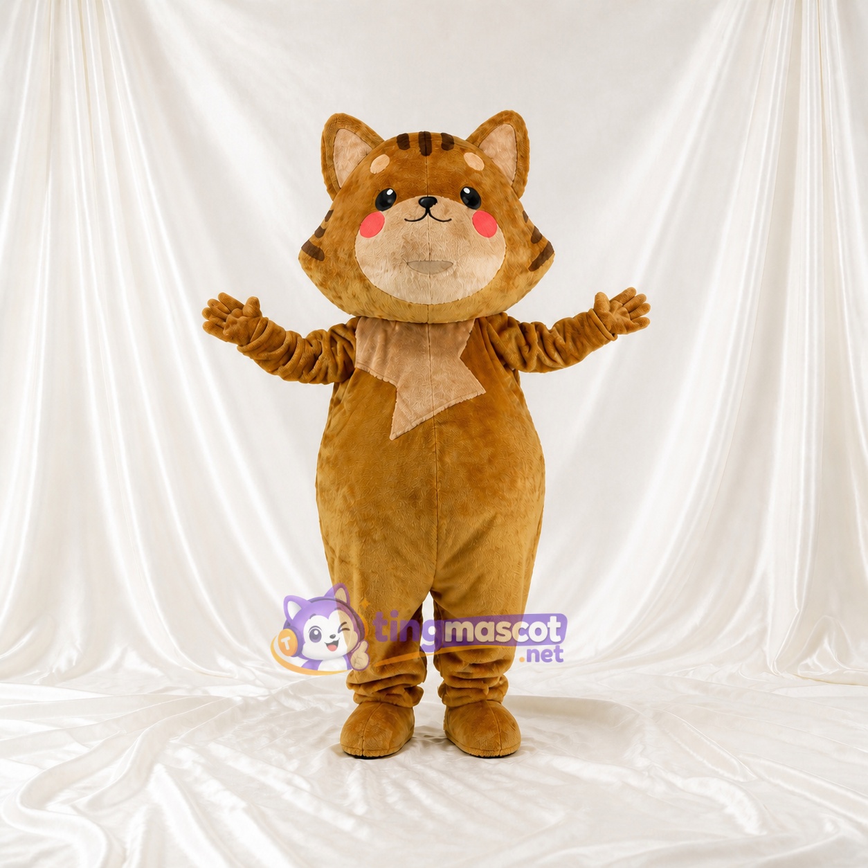 Chat brun Costume de mascotte intégral pour adultes Événements scolaires