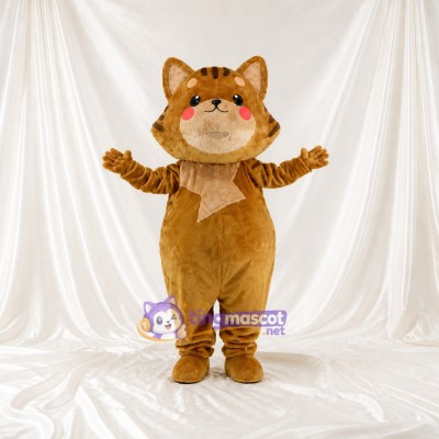 Brown Cat Mascot Costume Full Body for Adults School Events