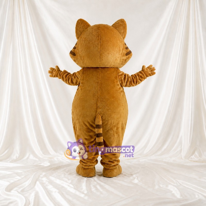 Brown Cat Mascot Costume Full Body for Adults School Events