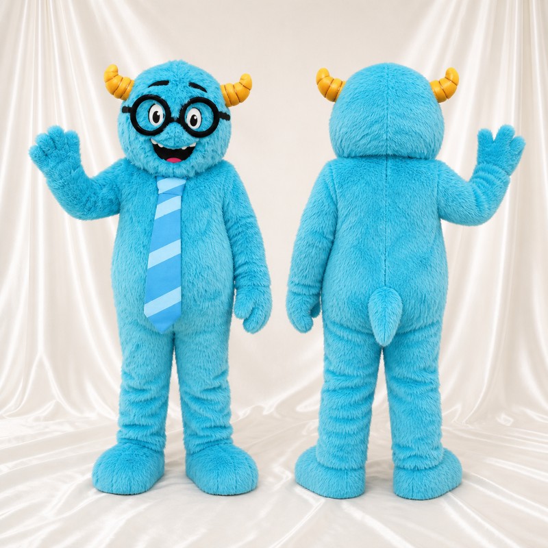 Turquoise Monster Mascot Costume Full Body for Adults School Events
