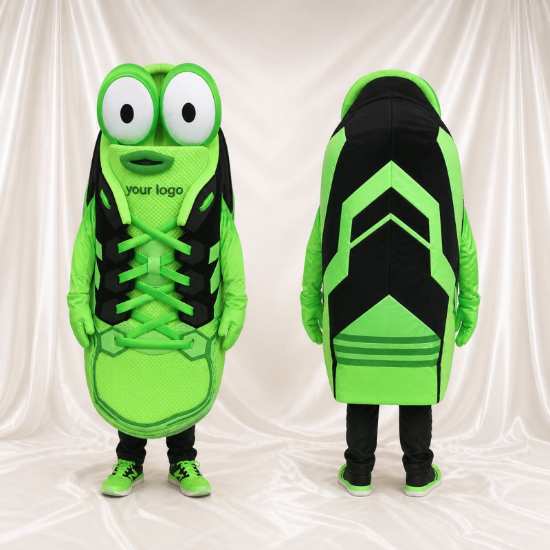 Neon Athletic Shoe Mascot Costume Full Body for Adults Sports Events