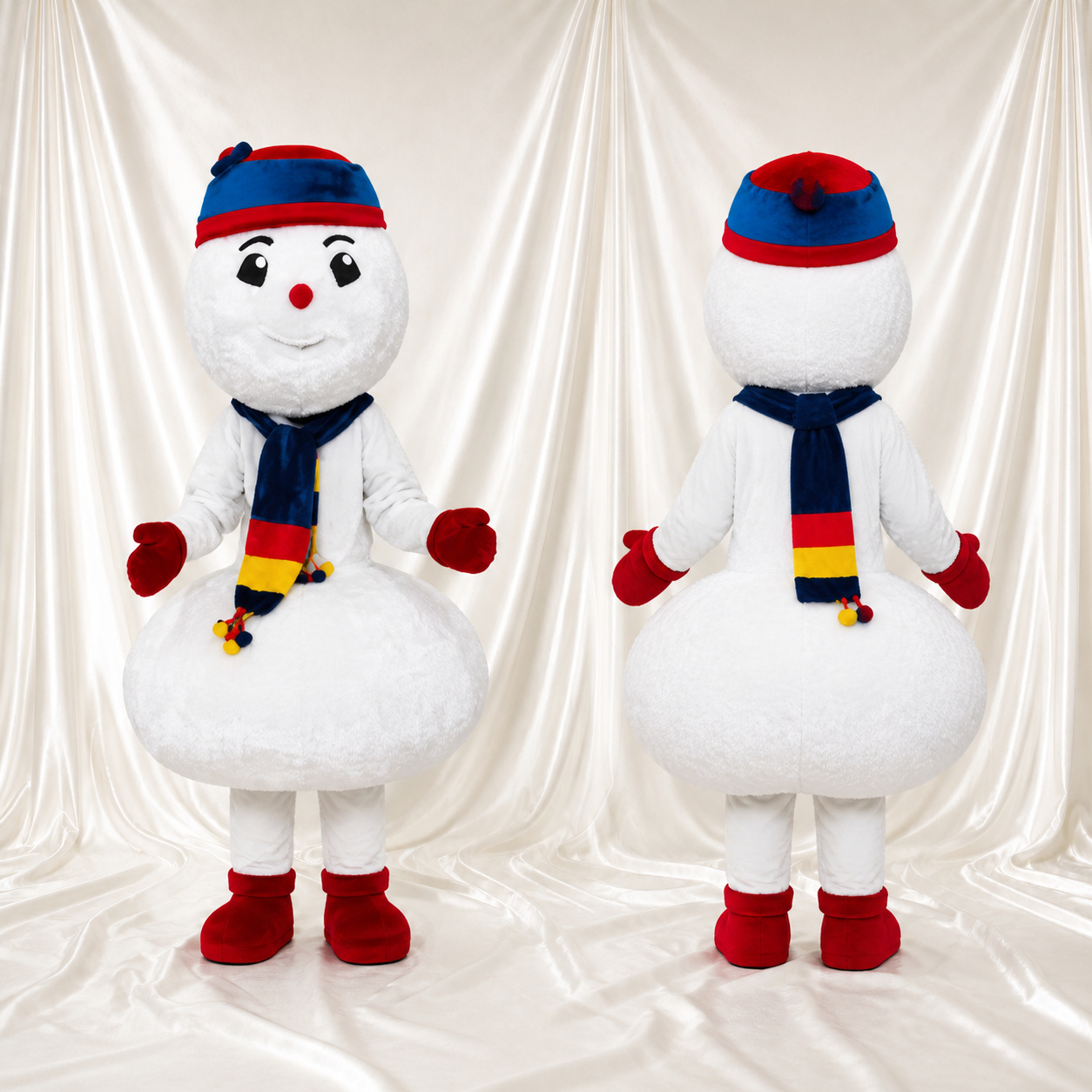 Bonhomme de neige blanc Costume de mascotte intégral pour adultes Événements scolaires