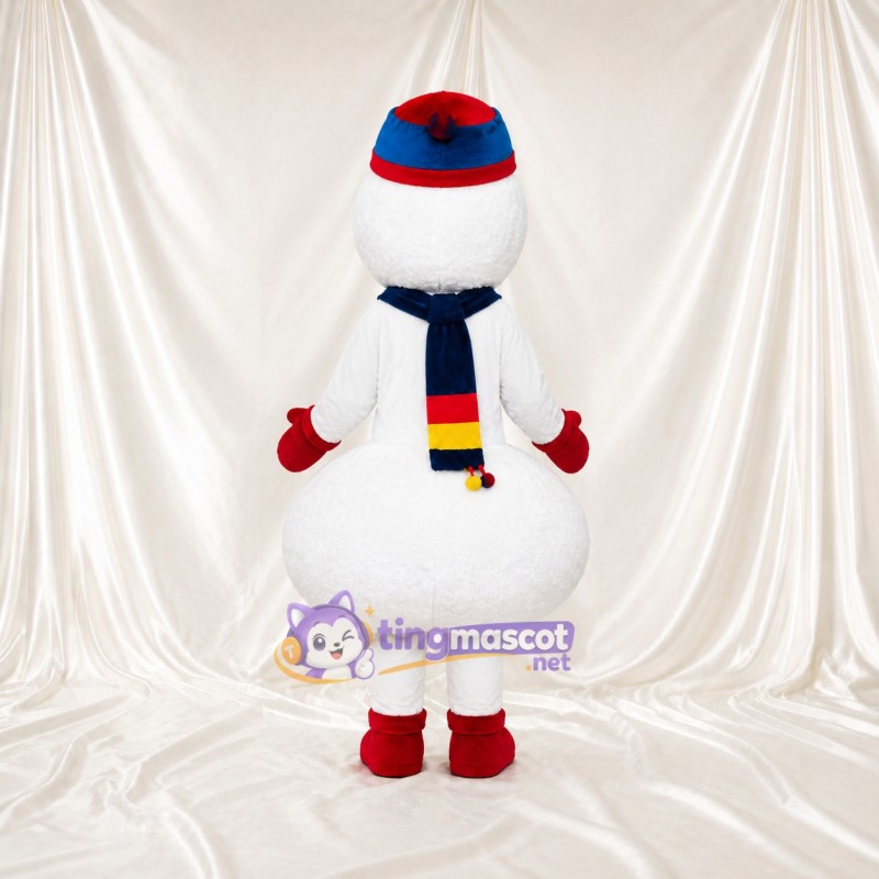 Bonhomme de neige blanc Costume de mascotte intégral pour adultes Événements scolaires