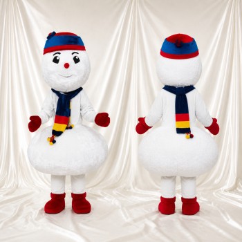Bonhomme de neige blanc Costume de mascotte intégral pour adultes Événements scolaires