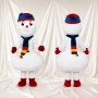 Bonhomme de neige blanc Costume de mascotte intégral pour adultes Événements scolaires