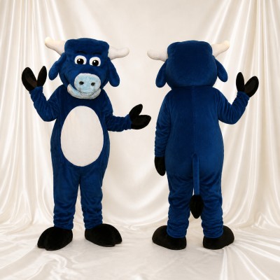Navy Bull Mascot Costume Full Body for Adults Sports Events