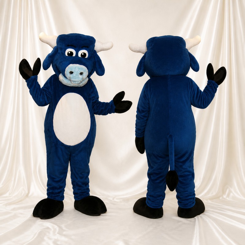 Navy Bull Mascot Costume Full Body for Adults Sports Events