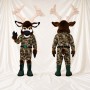 Braun Camouflage Grün Hirsch Maskottchenkostüm Ganzkörper für Erwachsene Schulveranstaltungen