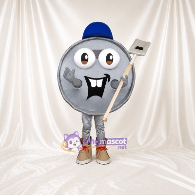 Silver Frying Pan Mascot Costume Full Body for Adults Food Events