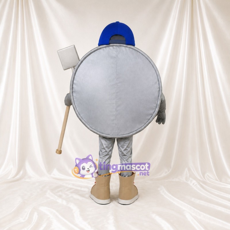 Silver Frying Pan Mascot Costume Full Body for Adults Food Events
