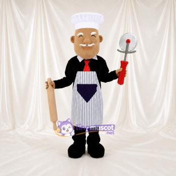 Chef blanc Costume de mascotte intégral pour adultes Événements gastronomiques