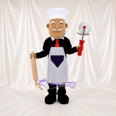 Chef blanc Costume de mascotte intégral pour adultes Événements gastronomiques