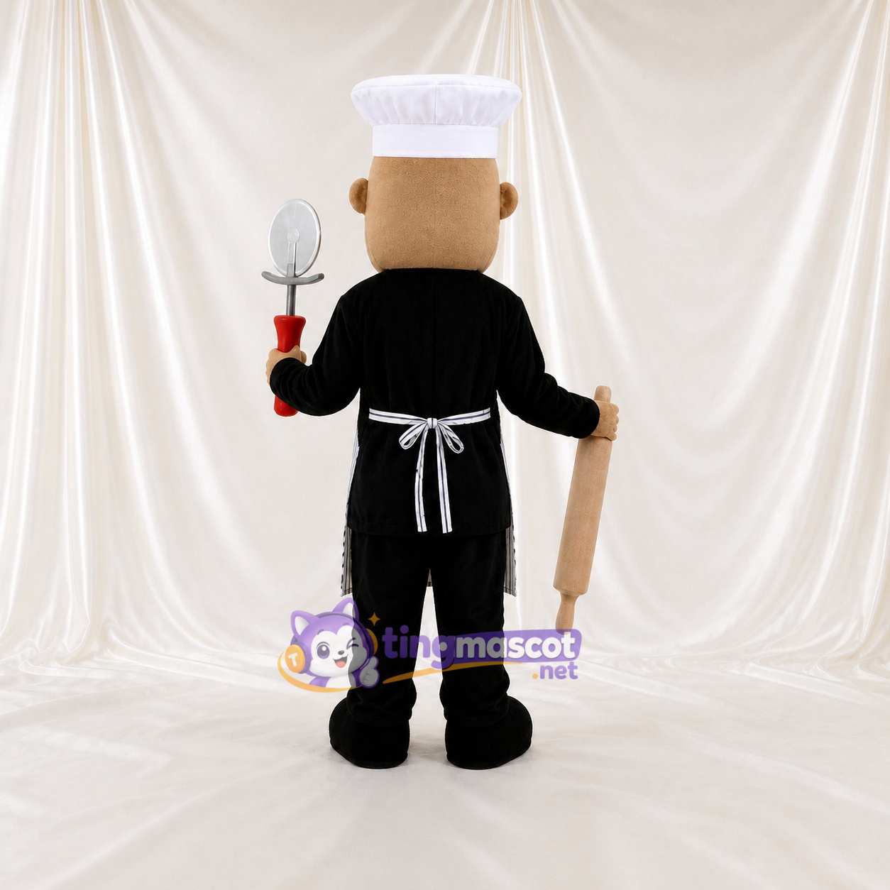 Chef blanc Costume de mascotte intégral pour adultes Événements gastronomiques Chef blanc Costume de mascotte intégral pour adultes Événements gastronomiques