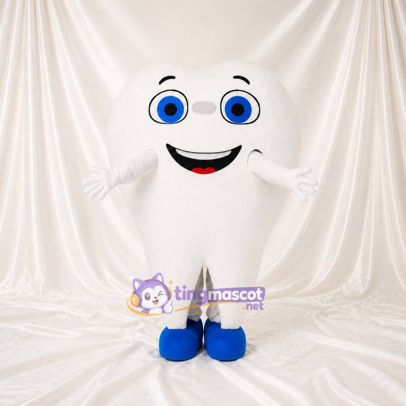 Molar Silhouette Tooth Mascot Costume Full Body for Adults School Events