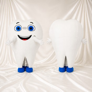 Dent en silhouette molaire Costume de mascotte intégral pour adultes Événements scolaires
