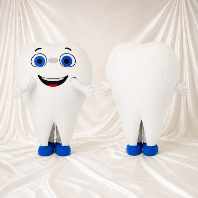 Molar Silhouette Tooth Mascot Costume Full Body for Adults School Events