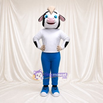 Casual Shirt Cow Mascot Costume Full Body for Adults School Events