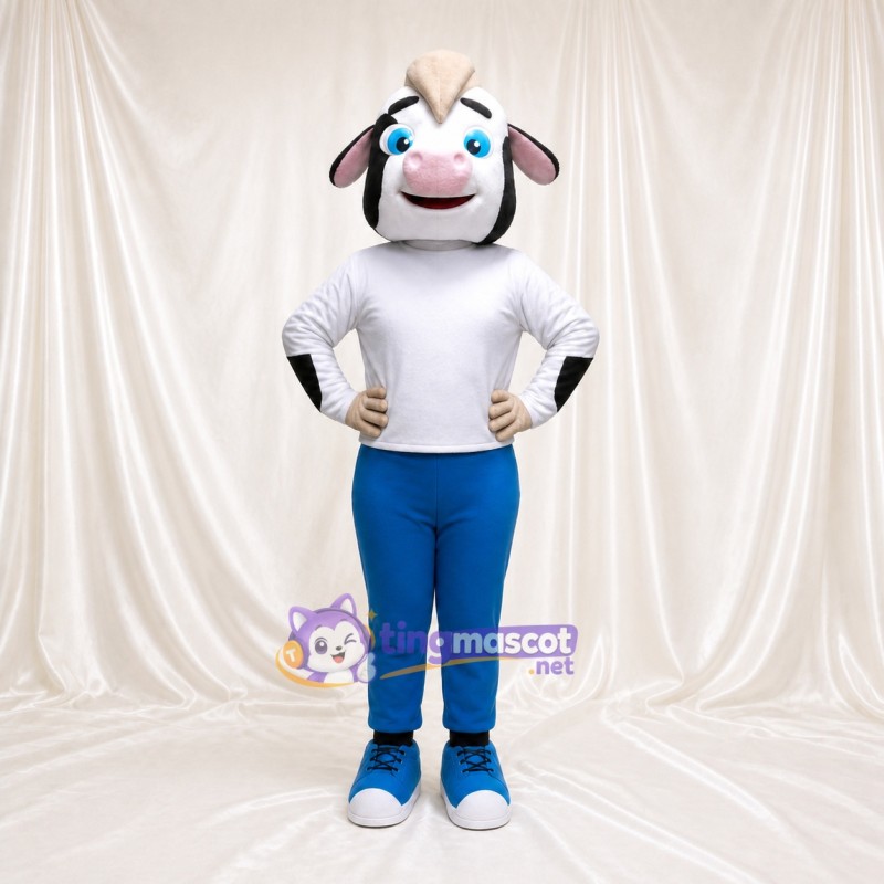 Casual Shirt Cow Mascot Costume Full Body for Adults School Events