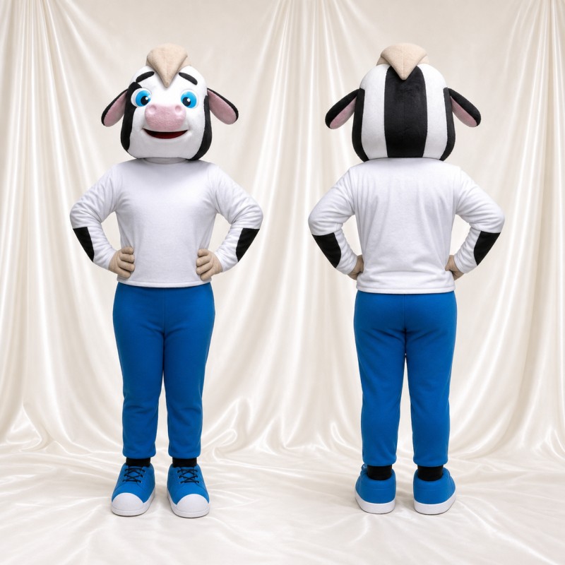 Casual Shirt Cow Mascot Costume Full Body for Adults School Events
