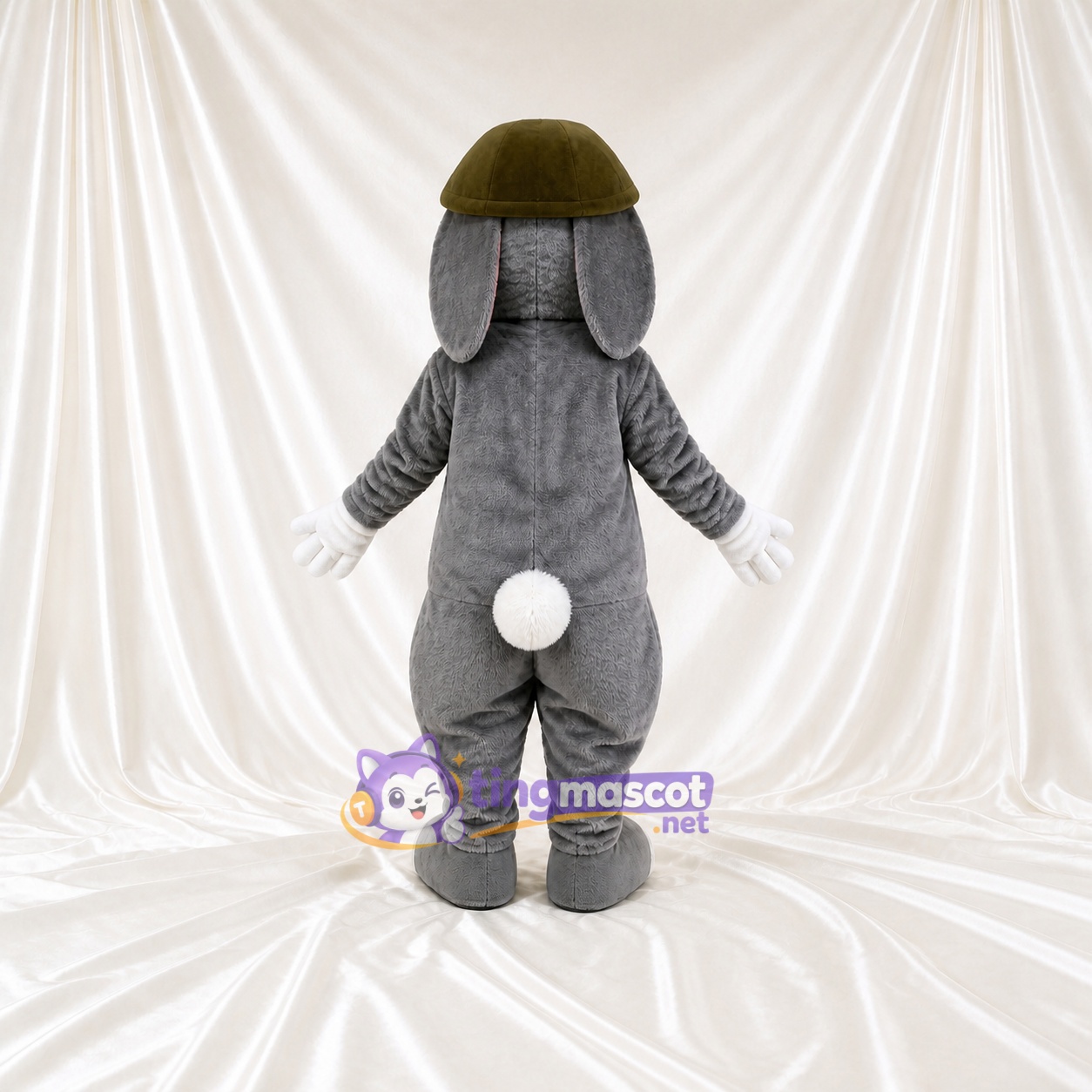 Graues Kaninchen Maskottchenkostüm Ganzkörper für Erwachsene Schulveranstaltungen Graues Kaninchen Maskottchenkostüm Ganzkörper für Erwachsene Schulveranstaltungen