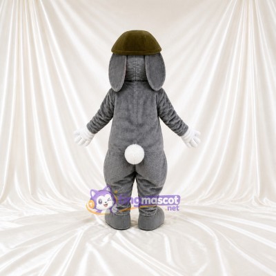 Gray Rabbit Mascot Costume Full Body for Adults School Events