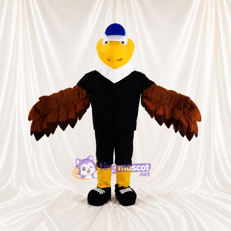 Layered Brown Bald Eagle Mascot Costume Full Body for Adults Sports Events