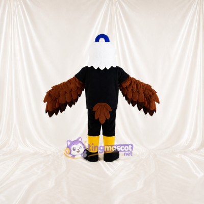 Layered Brown Bald Eagle Mascot Costume Full Body for Adults Sports Events