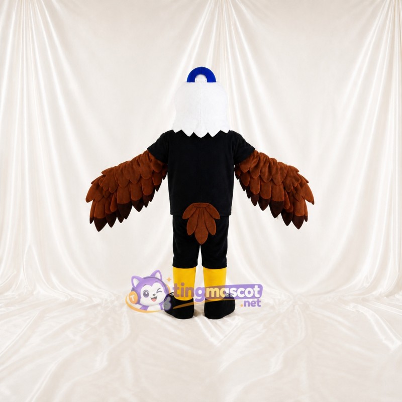 Layered Brown Bald Eagle Mascot Costume Full Body for Adults Sports Events