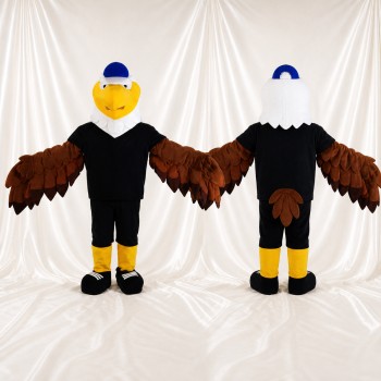Layered Brown Bald Eagle Mascot Costume Full Body for Adults Sports Events