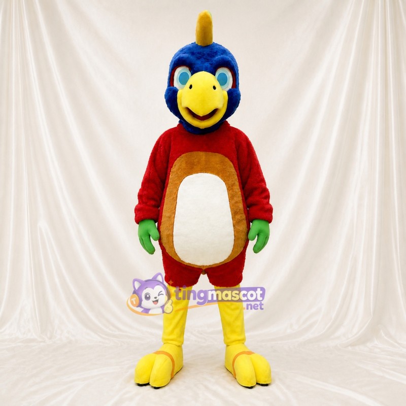 Red Parrot Mascot Costume Full Body for Adults Zoos