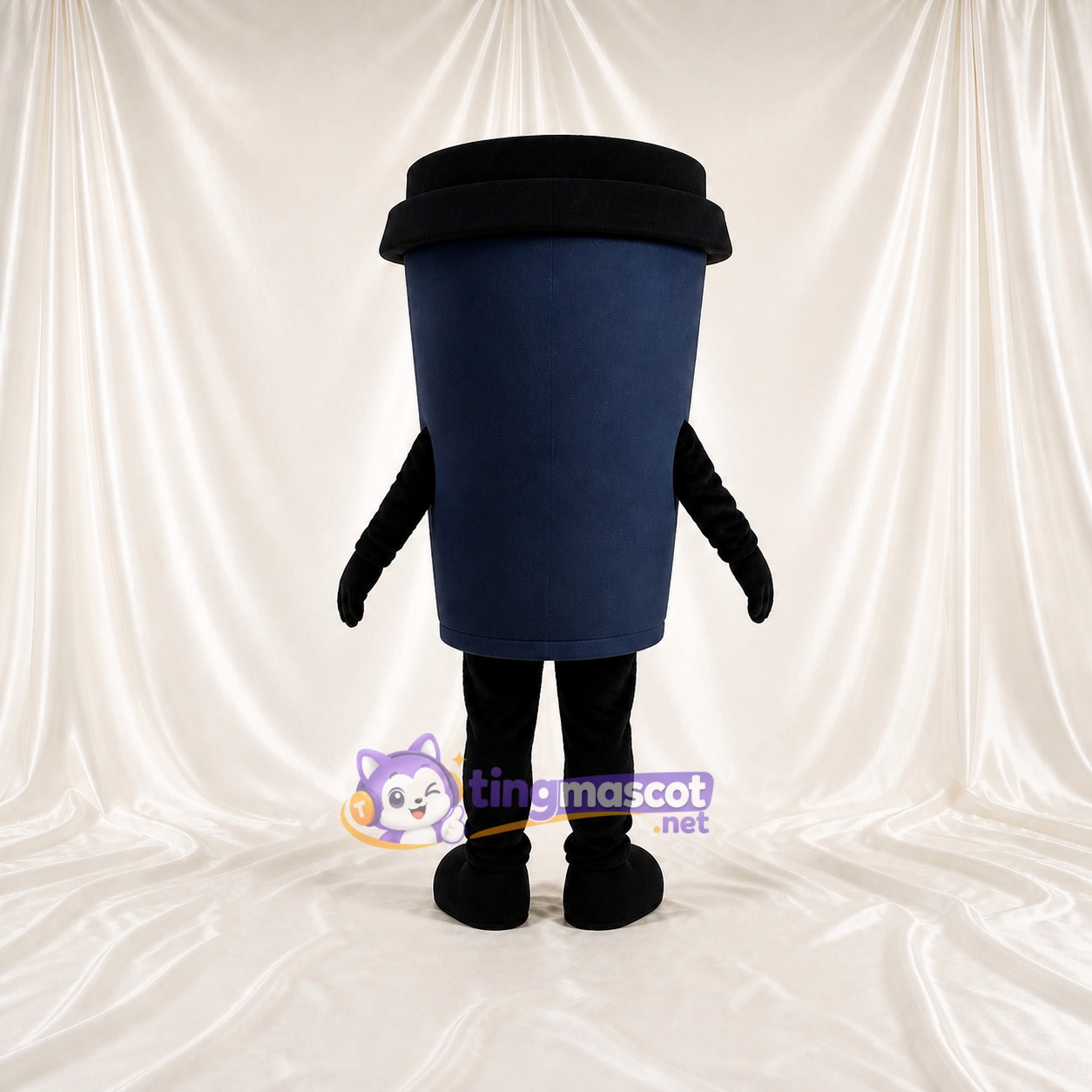 Black Lid Travel Cup Mascot Costume Full Body for Adults Food Events Black Lid Travel Cup Mascot Costume Full Body for Adults Food Events
