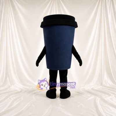 Gobelet de Voyage Noir avec Couvercle Costume de mascotte intégral pour adultes Événements gastronomiques