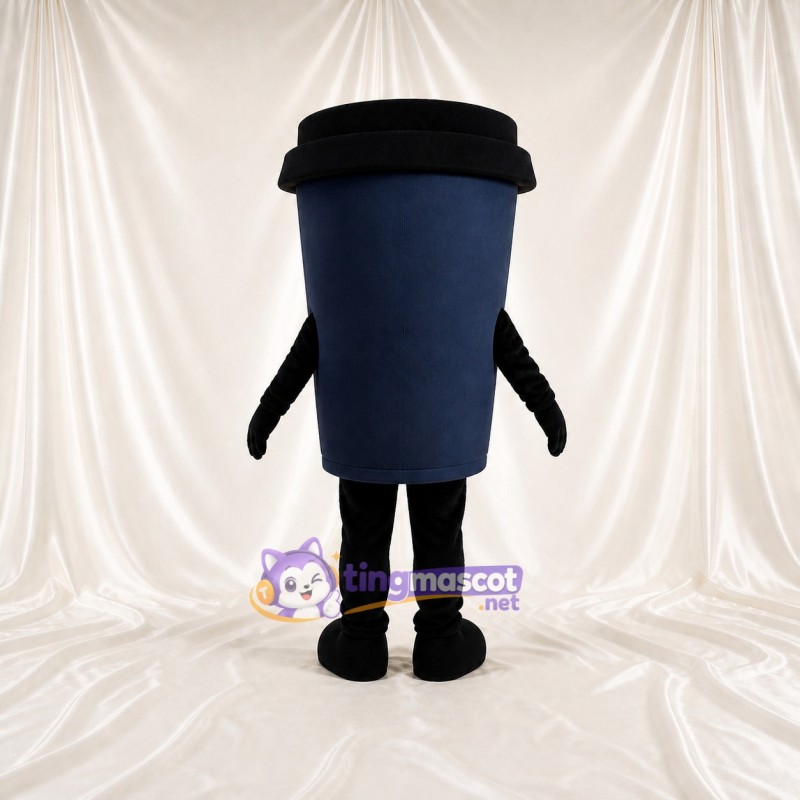 Gobelet de Voyage Noir avec Couvercle Costume de mascotte intégral pour adultes Événements gastronomiques