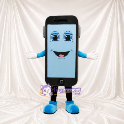 Black Smartphone Mascot Costume Full Body for Adults Tech Events