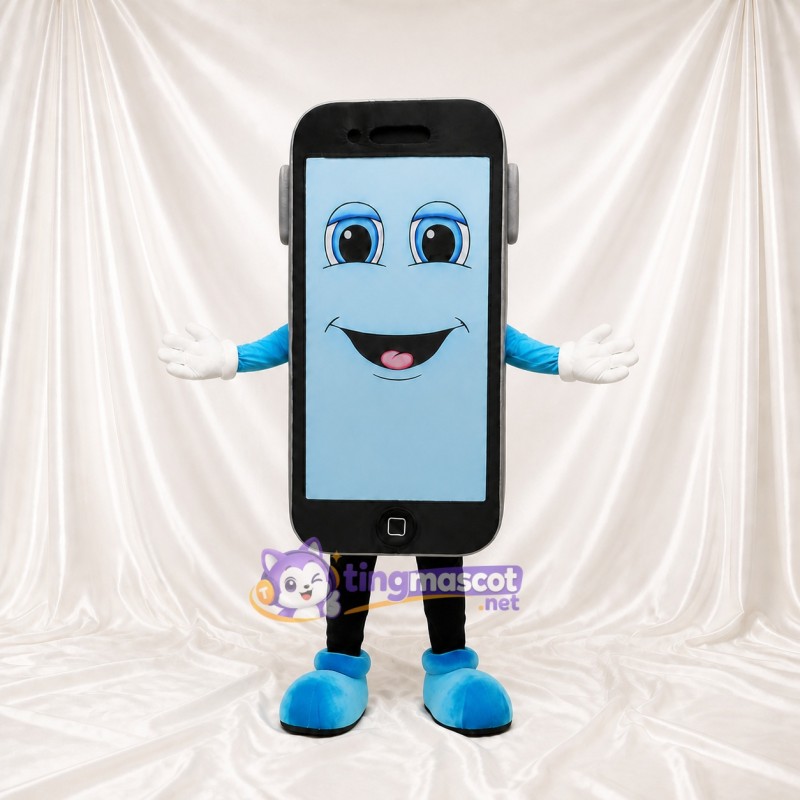 Black Smartphone Mascot Costume Full Body for Adults Tech Events
