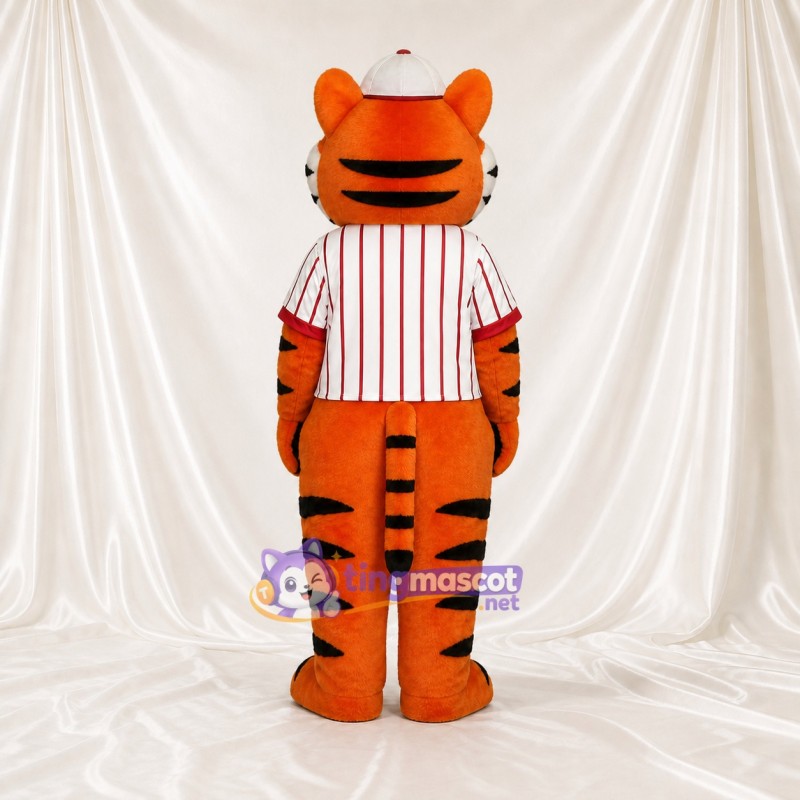 Gestreifter Baseball Tiger Maskottchenkostüm Ganzkörper für Erwachsene Sportveranstaltungen