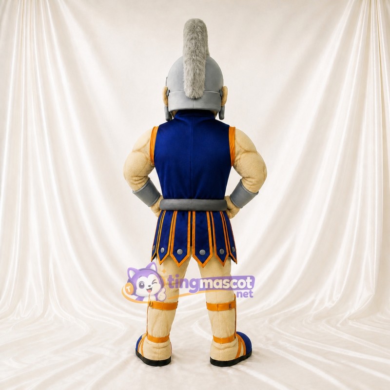 Blue Ancient Warrior Mascot Costume Full Body for Adults Museums