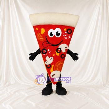 Tranche de Pizza Rouge Costume de mascotte intégral pour adultes Événements gastronomiques