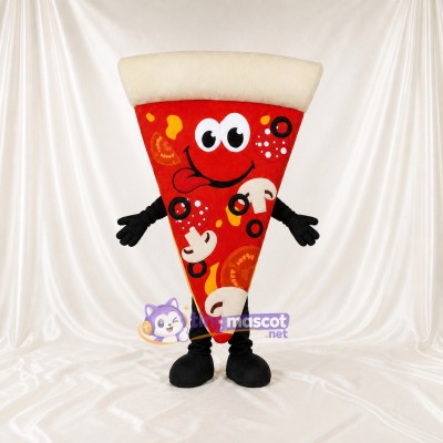 Red Pizza Slice Mascot Costume Full Body for Adults Food Events