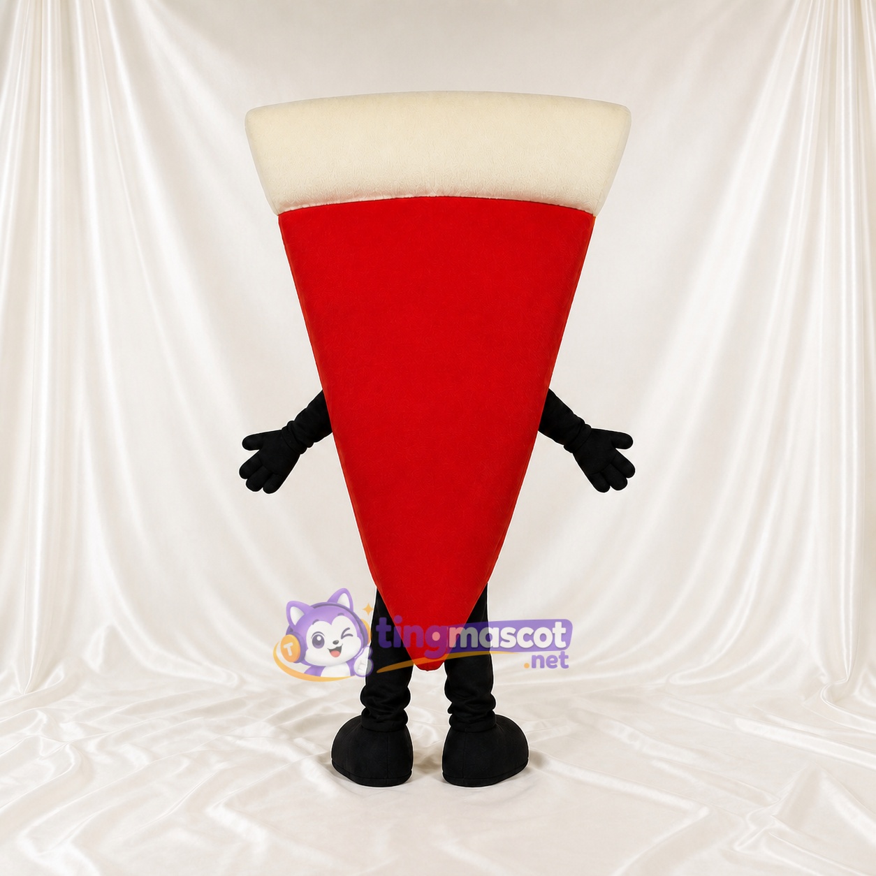 Red Pizza Slice Mascot Costume Full Body for Adults Food Events Red Pizza Slice Mascot Costume Full Body for Adults Food Events