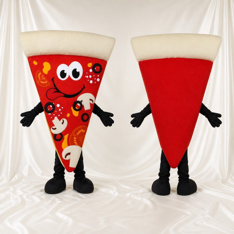 Red Pizza Slice Mascot Costume Full Body for Adults Food Events