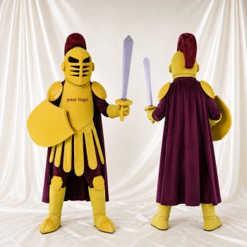 Helmet Sword Ancient Warrior Mascot Costume Full Body for Adults Museums