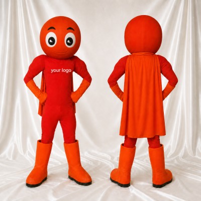 Red Superhero Mascot Costume Full Body for Adults Charity Events