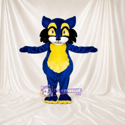 Bright Yellow Cat Mascot Costume Full Body for Adults Sports Events