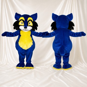 Bright Yellow Cat Mascot Costume Full Body for Adults Sports Events