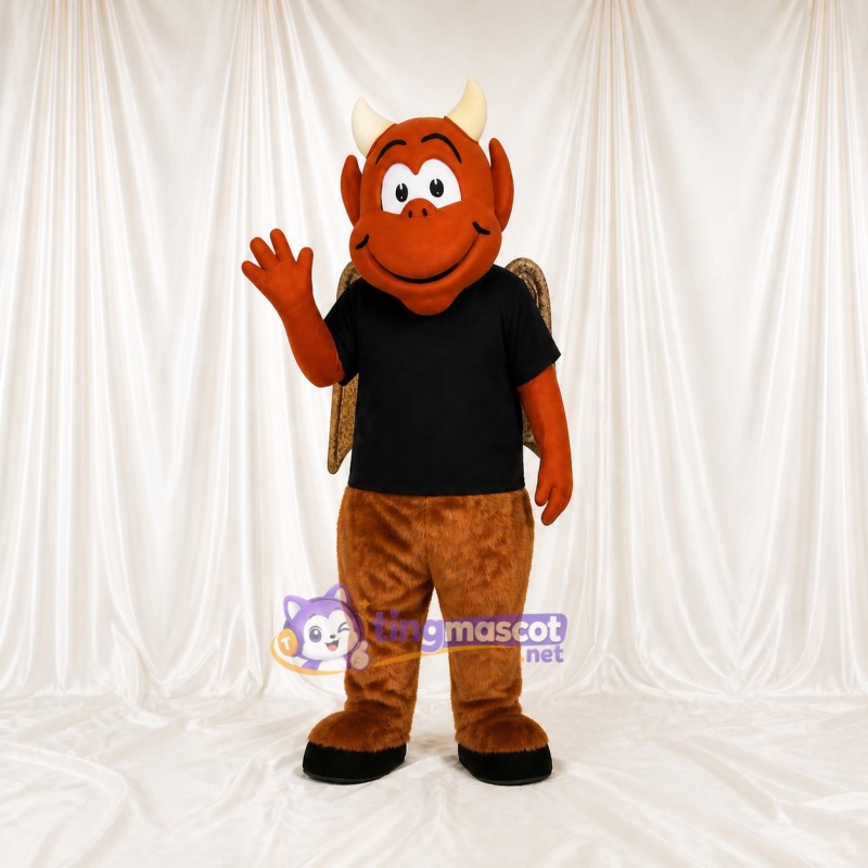 Costume de mascotte diable ailé intégral pour adultes – événements sportifs