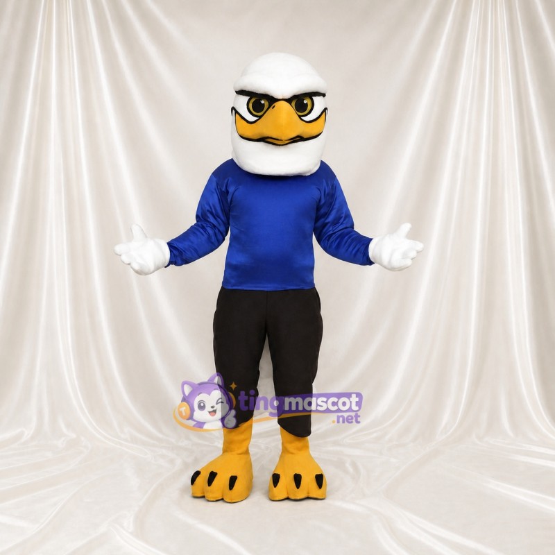 Blue Bald Eagle Mascot Costume Full Body for Adults Sports Events