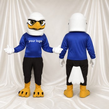 Blue Bald Eagle Mascot Costume Full Body for Adults Sports Events