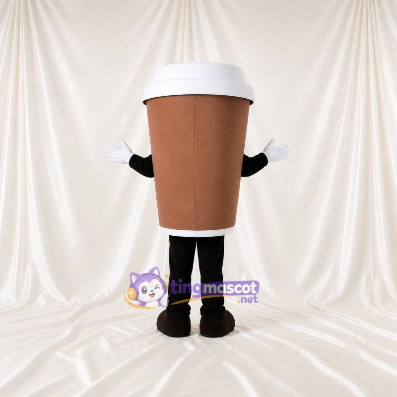 Brown Coffee Cup Mascot Costume Full Body for Adults Food Events