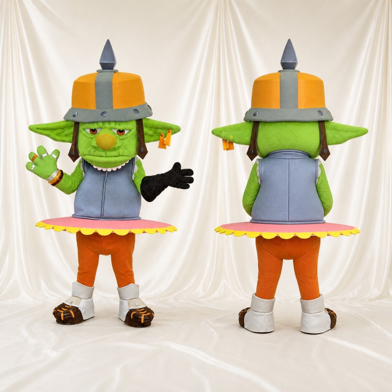 Goblin Warrior Mascot Costume Full Body for Adults Stage Events